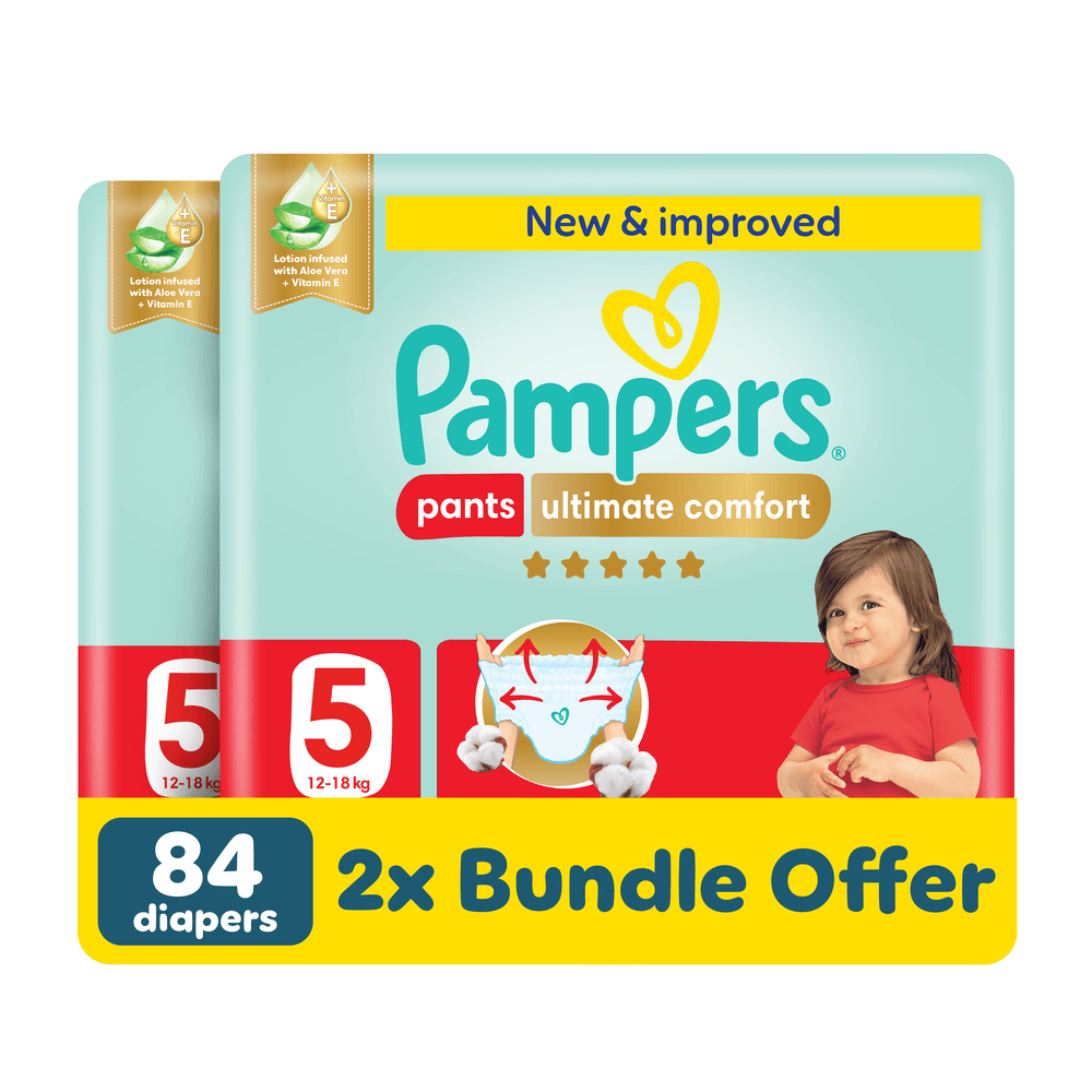 Pampers - Ultimate Comfort Diaper Pants - Size 5 - 12-18 kg - Pack of 2 - 84 Pcs