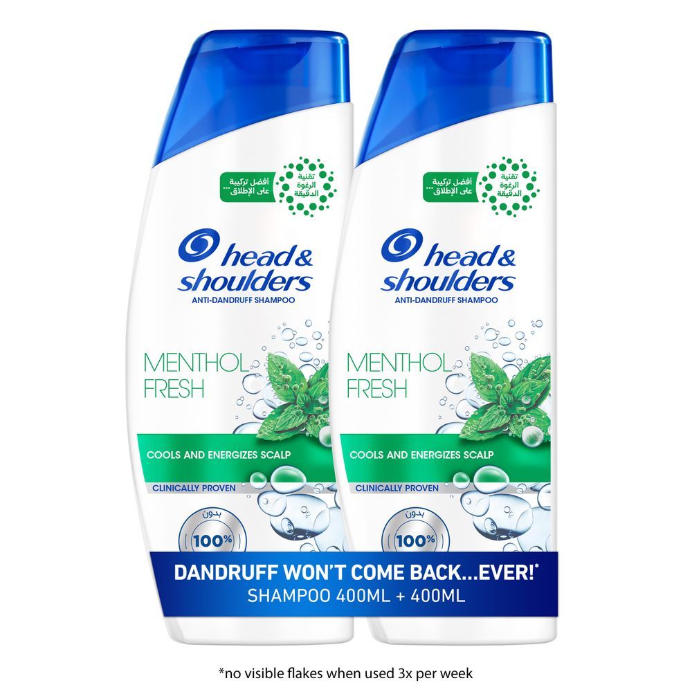 Head & Shoulders - Menthol Fresh Anti-dandruff Shampoo With Maxfoam Technology 350ml Pack Of 2