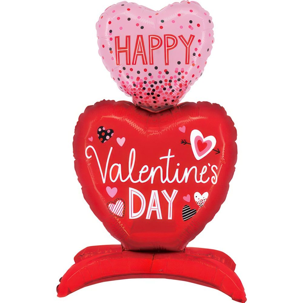 Betallic Balloon Co - Standups Valentine Heart Foil Balloon - 28 inch