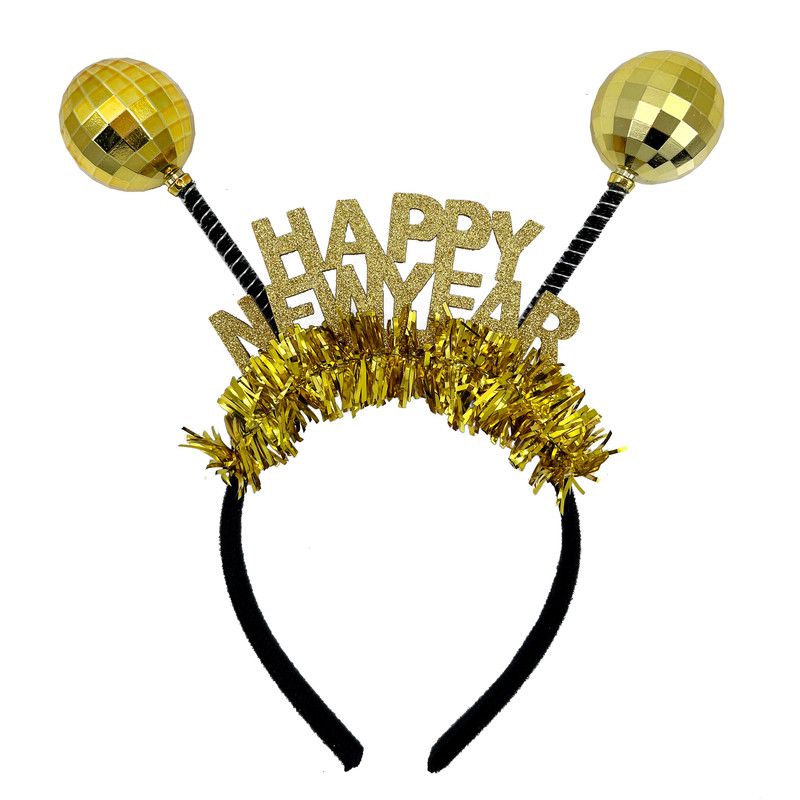 Party Magic - New Year Tinsel Headband - Gold