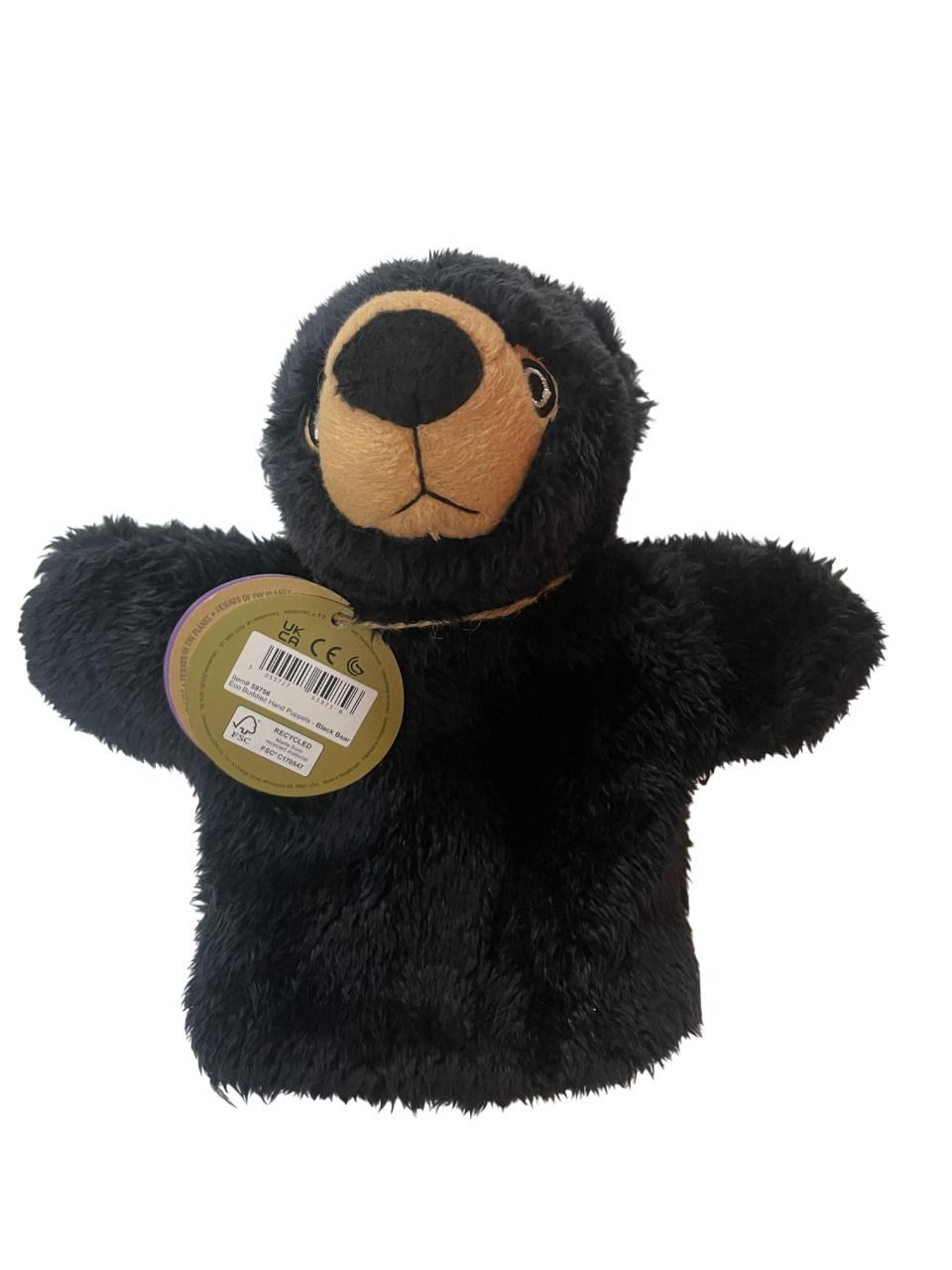 Deluxe Base - Eco Buddiez Hand Puppets - Black Bear