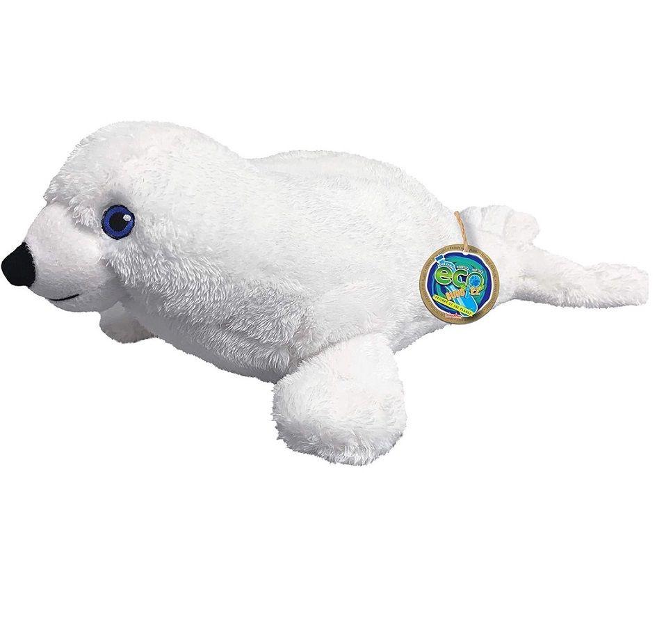 Deluxe Base - EcoBuddiez Harp Seal Plush Toy - White - Large