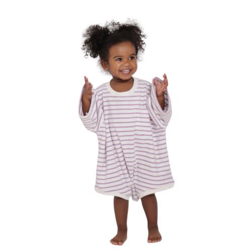 Maxim - Oversize Terry Romper - White/Lilac
