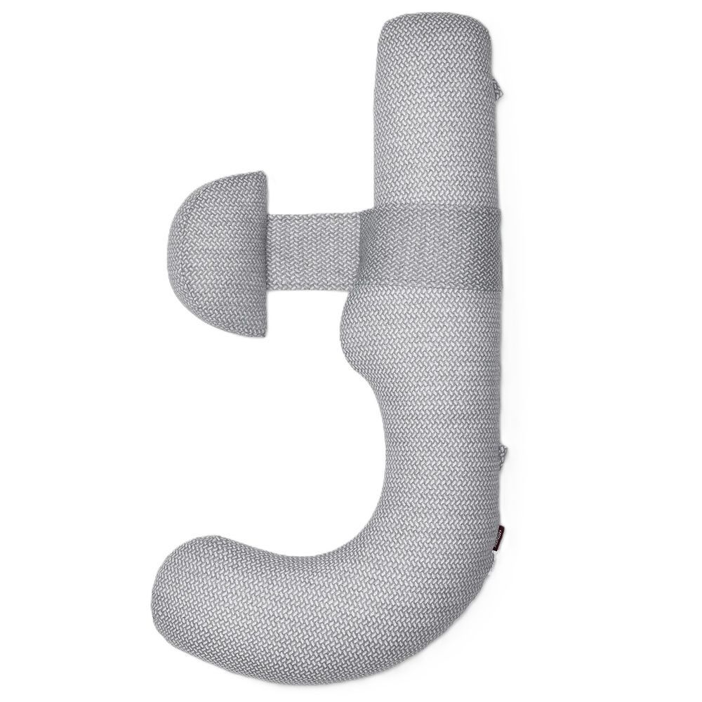 Momcozy - F Shape Pregnancy Pillow With Air Layer Cover - Grey