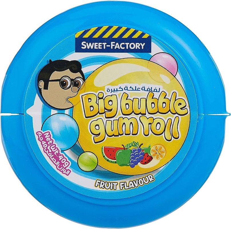 Sweet Factory - Big Bubble Gum Roll Fruity Flavor 40g 1Pc - Color May Vary