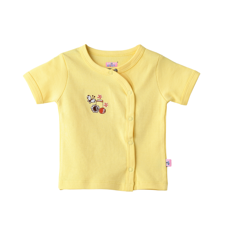 Smart Baby - Girl's Printed Front Open Top - Yellow