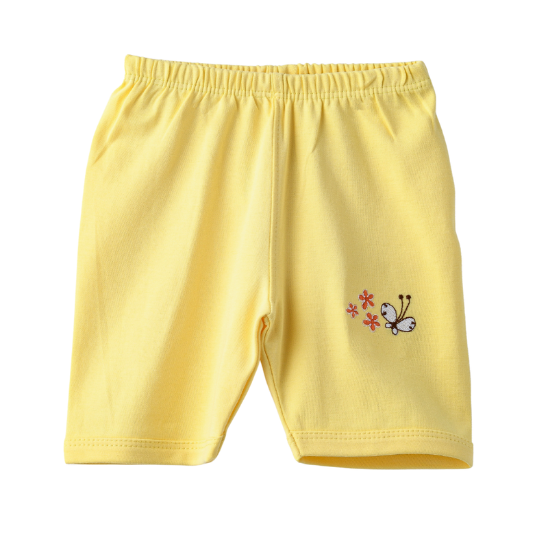 Smart Baby - Girl's Printed Cotton Shorts - Yellow