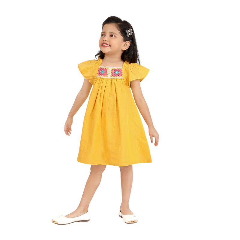 Smart Baby - Girl's Cap Sleeve Dress - Mango