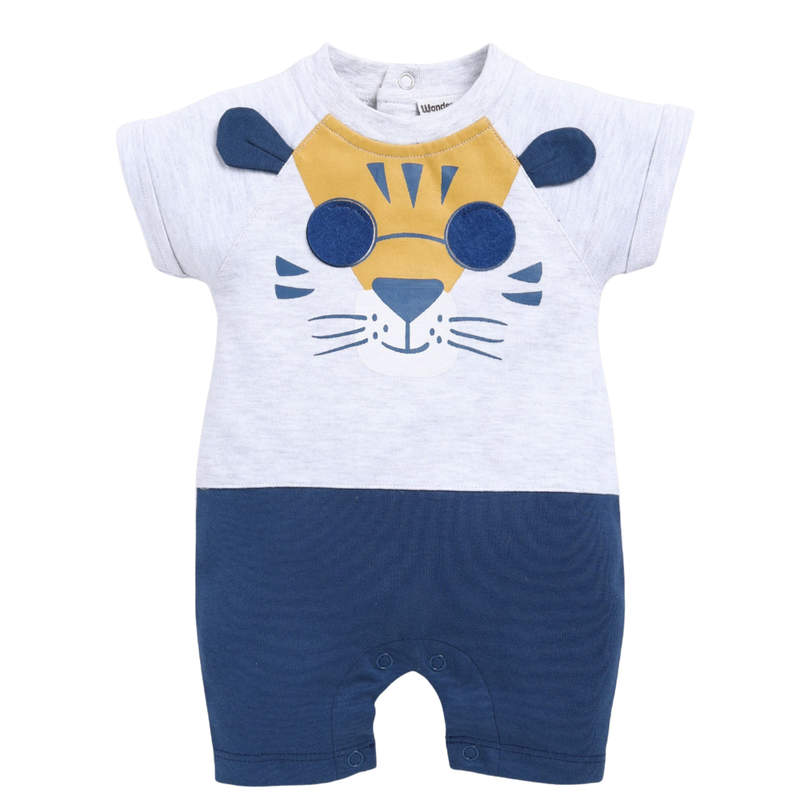Wonderchild - Baby Boy' Half Sleeve Romper - Grey
