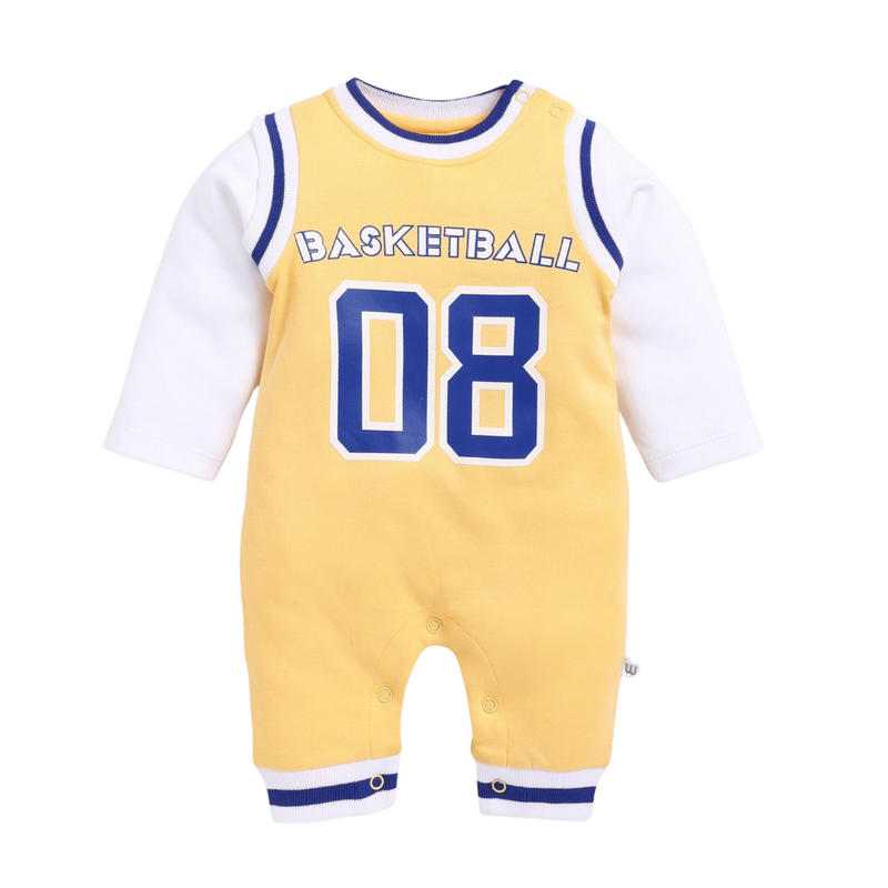 Wonderchild - Baby Boy's Full Sleeves Cotton Romper - Yellow