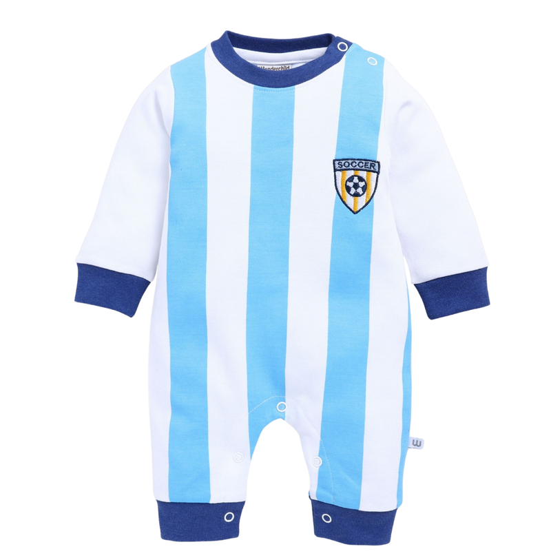 Wonderchild - Baby Boy's Full Sleeves Cotton Romper - Blue