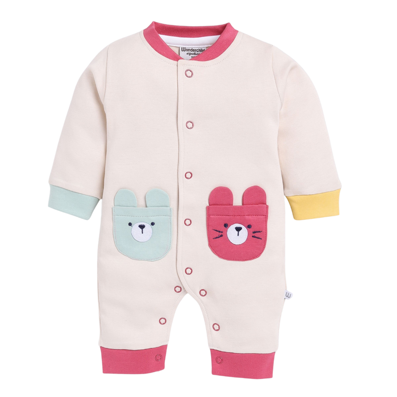 Wonderchild - Baby Boy's Full Sleeves Cotton Romper - Fawn