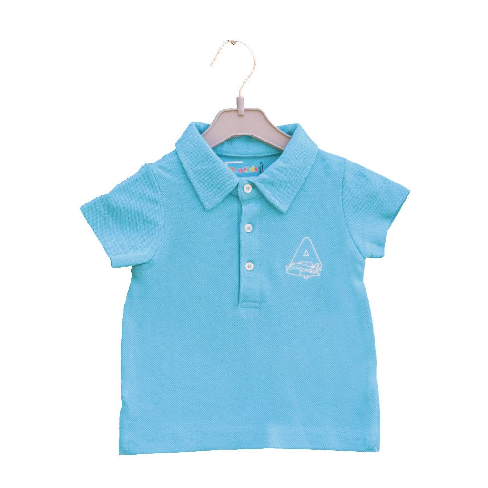 Prokids - Baby Button Up Ceil Embroidery Polo Shirt -  Blue