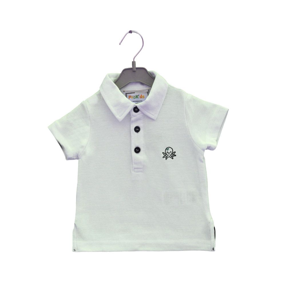 Prokids - Baby Button Up Polo Shirt - Off White