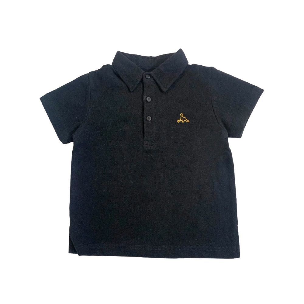Prokids - Kids Button Up Polo Shirt - Black