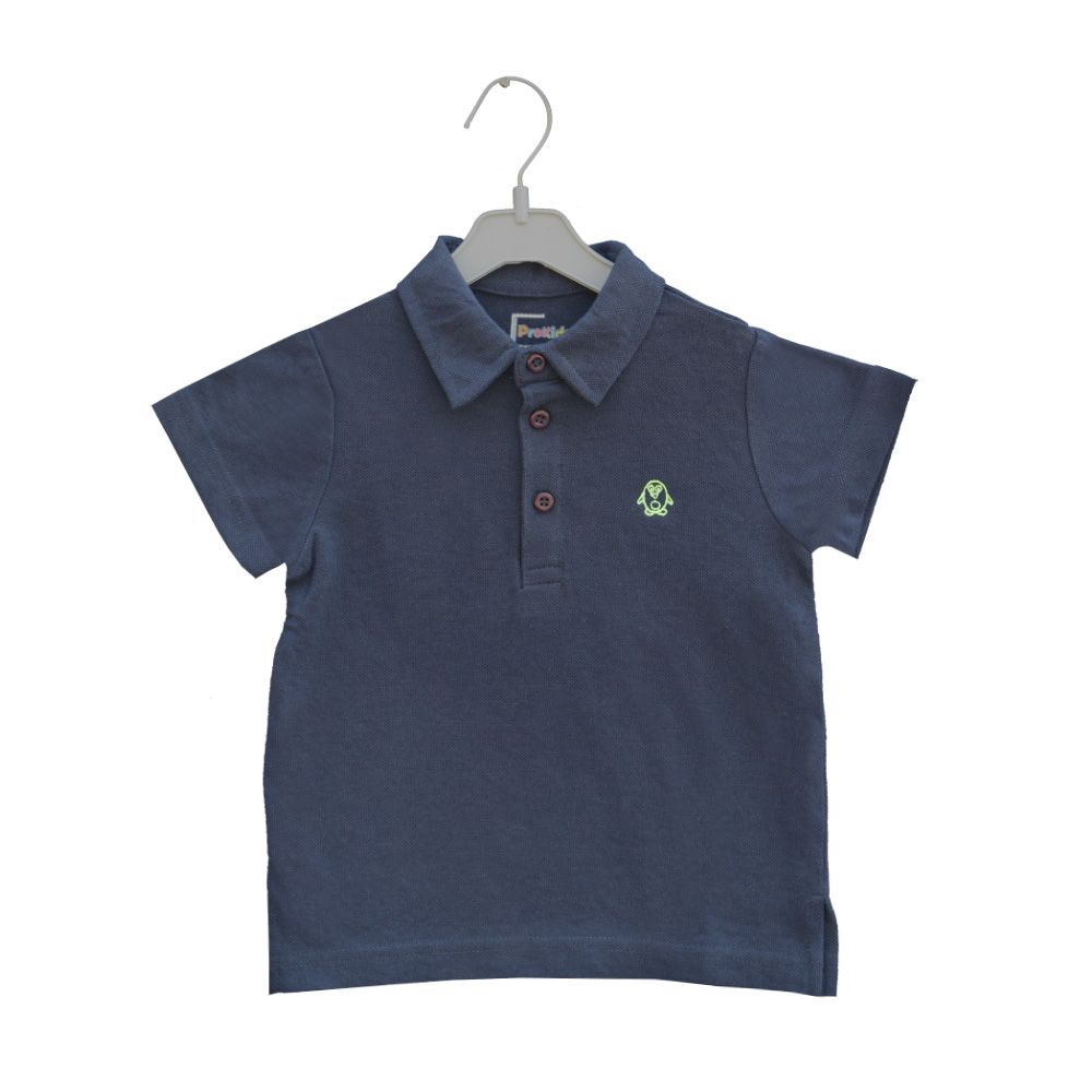 Prokids - Kids Button Up Polo Shirt - Navy