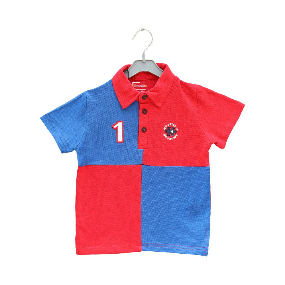 Prokids - Kids Button Up Polo Shirt - Cobalt Blue