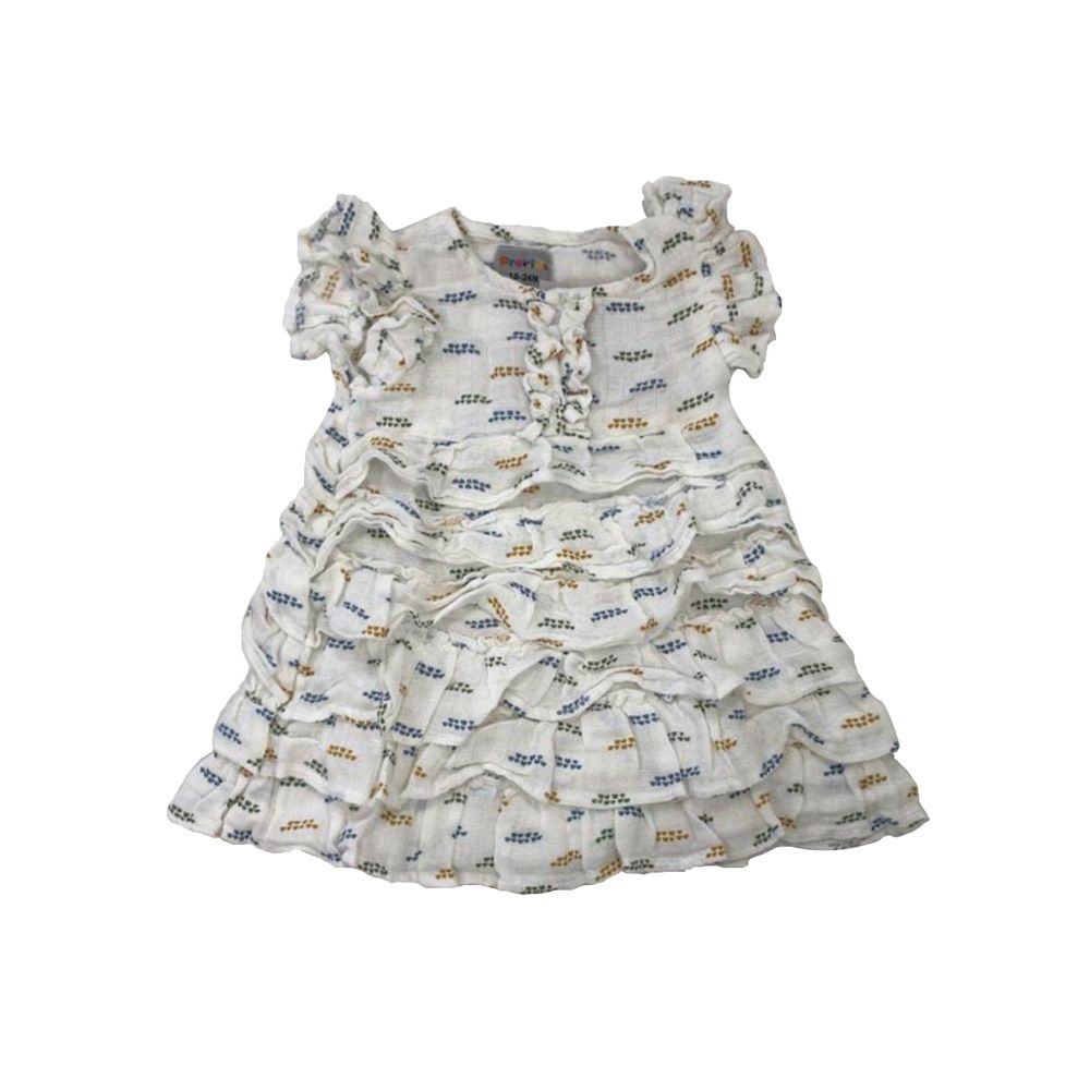 Prokids - Baby Girl's Pyramid Printed Muslin Mini Frock