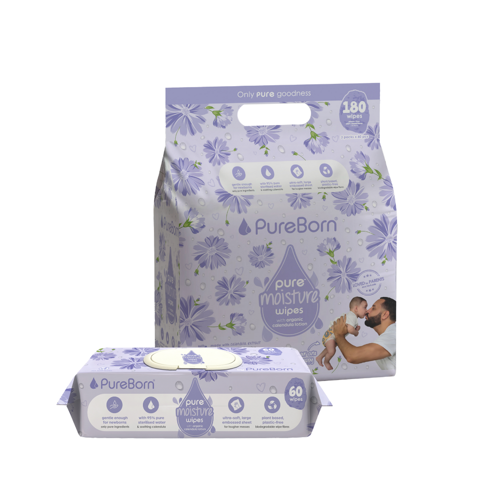 Pureborn - Pure Moisture Baby Wipes - Pack of 60 - 180s