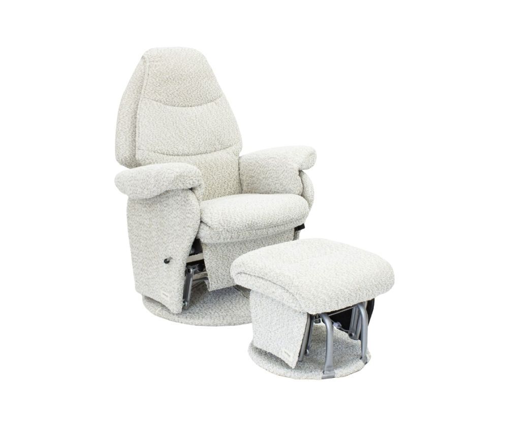 babyhood - Vogue Feeding Glider Chair And Ottoman Boucle - Cream