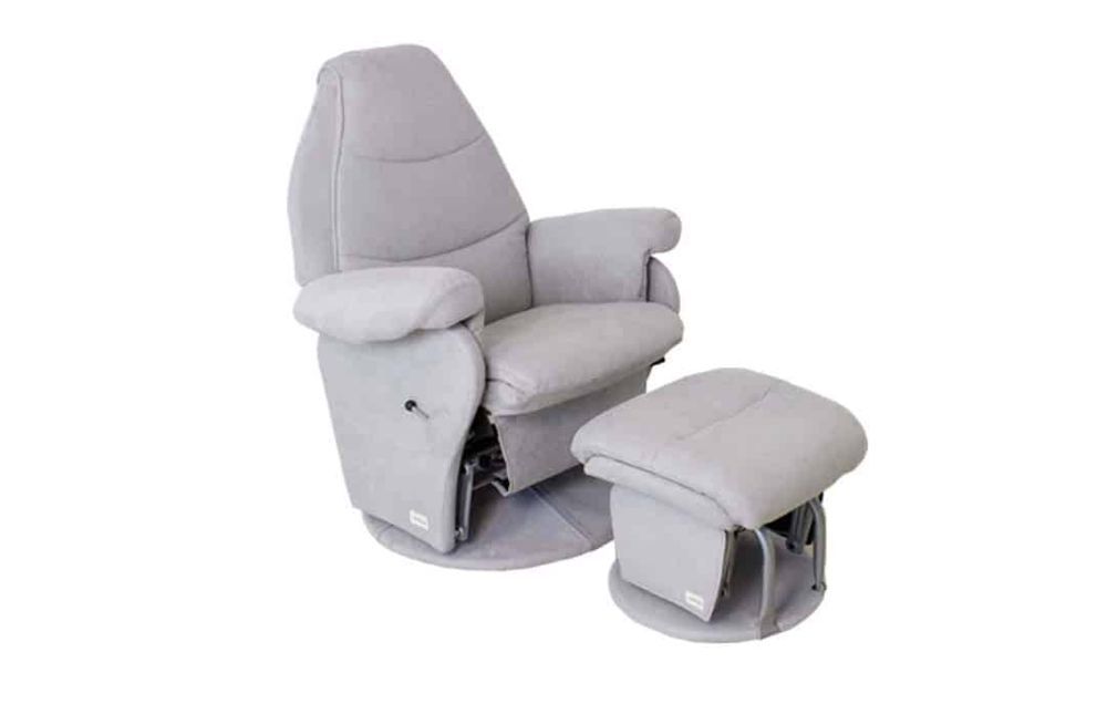 babyhood - Vogue Feeding Glider Chair And Ottoman Boucle - Grey