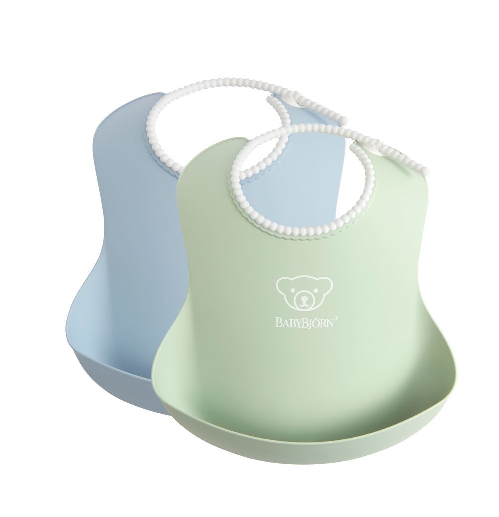 BABYBJORN - Baby Bib - Powder Green/Powder Blue - Pack of 2