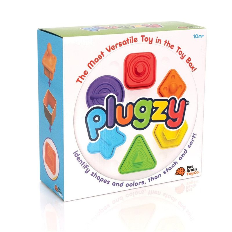 Fat Brain Toys - Plugzy Shape Learning And Stacking Toy - 13 Pcs