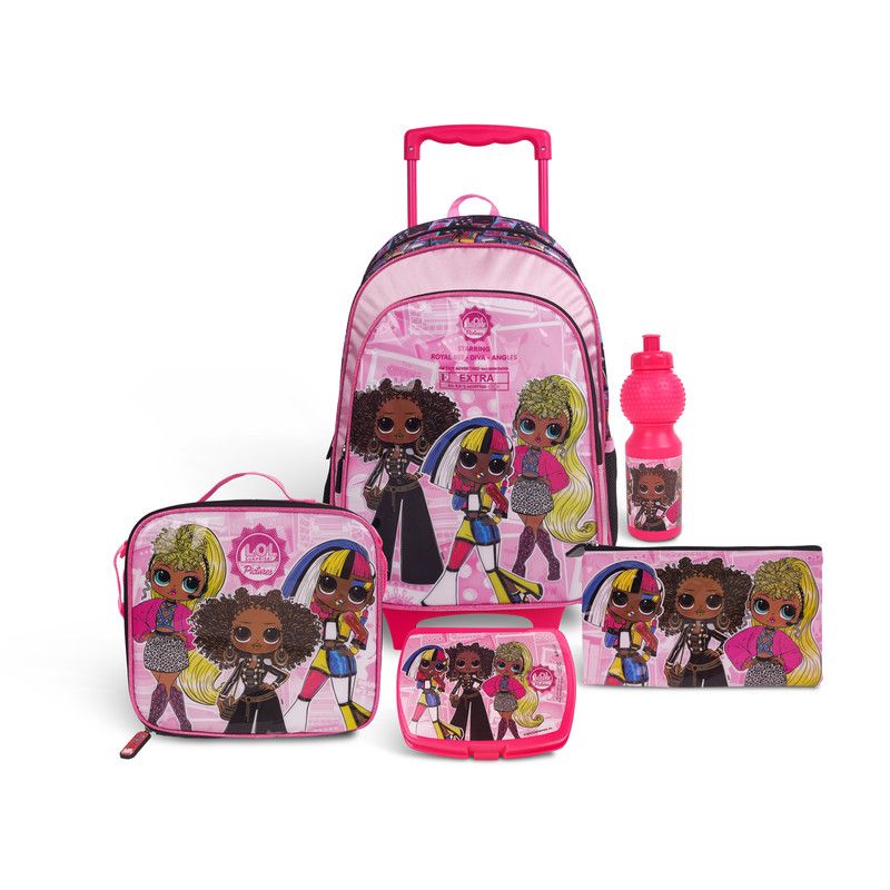 MGA Entertainment - 5-In-1 Lol Royal Bae Trolley Bag School Set