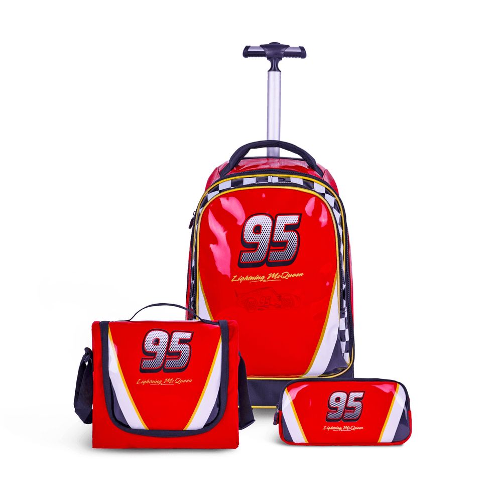 Disney - Cars Kids Premium 3-in-1 Box Set W/ Big Wheeled 20" Trolley School Bag