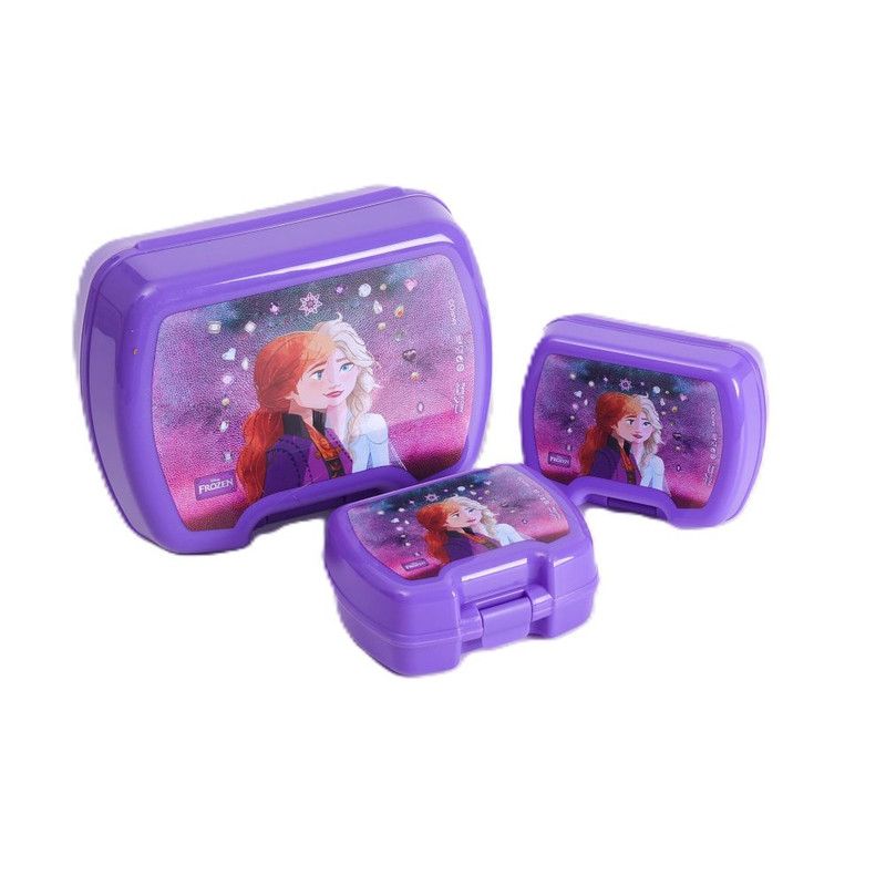 Disney - Frozen Leading Together Lunch Box Set - Purple - 3 Pcs