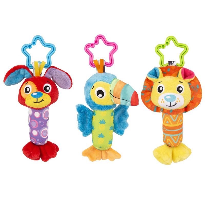 Playgro - Tinkle Trio Chime+Rattle+Squeak Hanging Toy