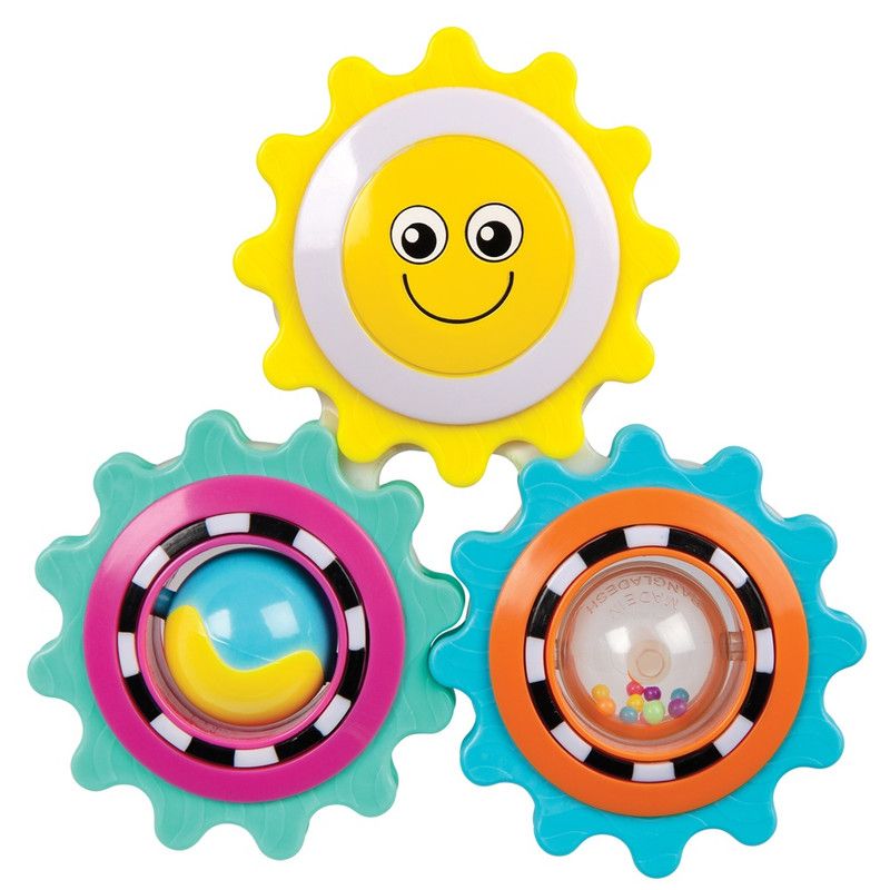 Playgro - Twirly Trio Spinning Gears Rattle Motor Skills Development Toy