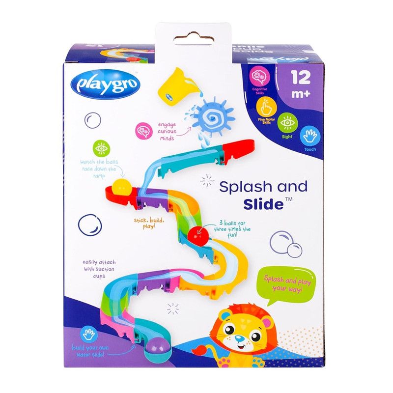 Playgro - Splash And Slide Bath Time Toy Set - Multicolor
