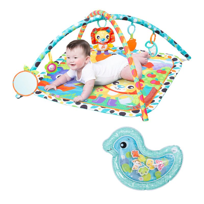 Playgro - Giggly Garden Musical Gym With Sensory Pond Pat And Play Water Mat