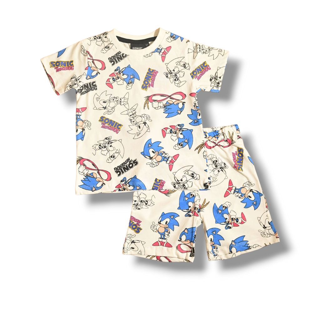 Sonic - Boys T-shirt And Short Set - White