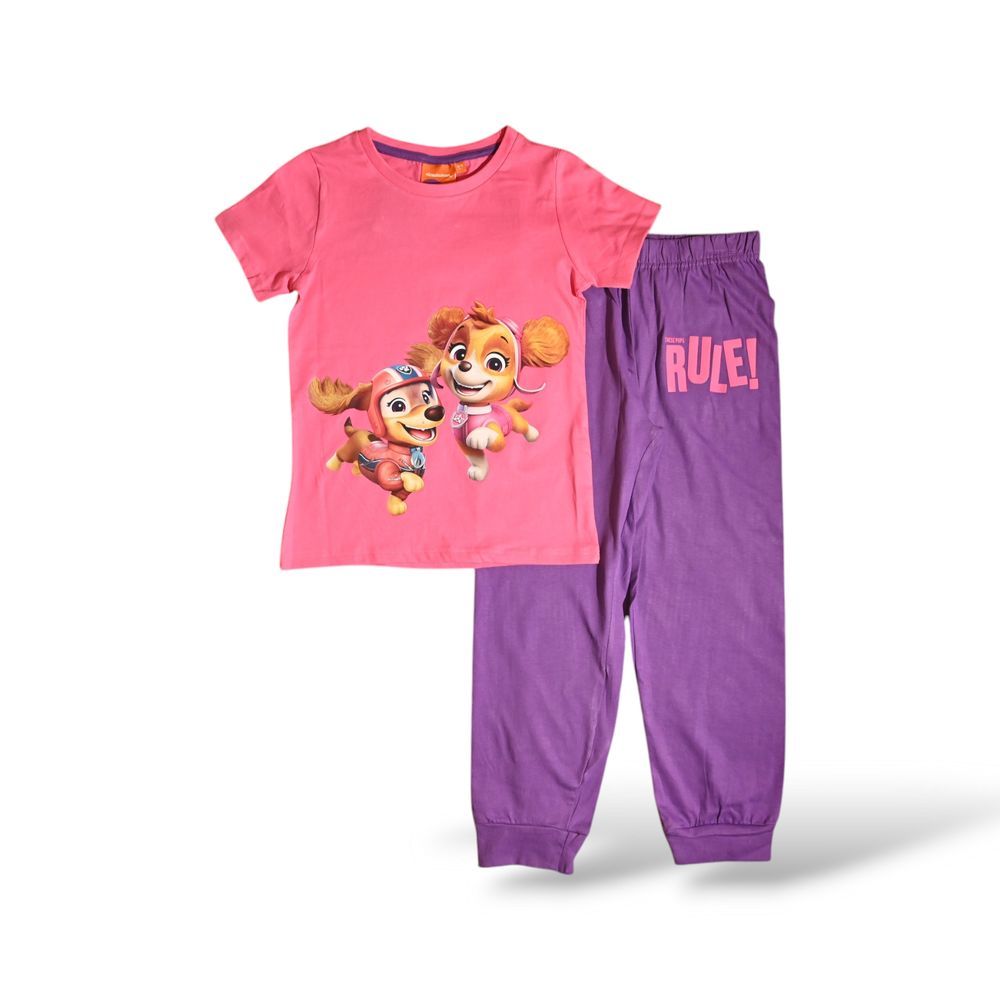 Paw Patrol - 2pc-Set - Girl's Short Sleeve Top And Pyjama - Purple/Pink
