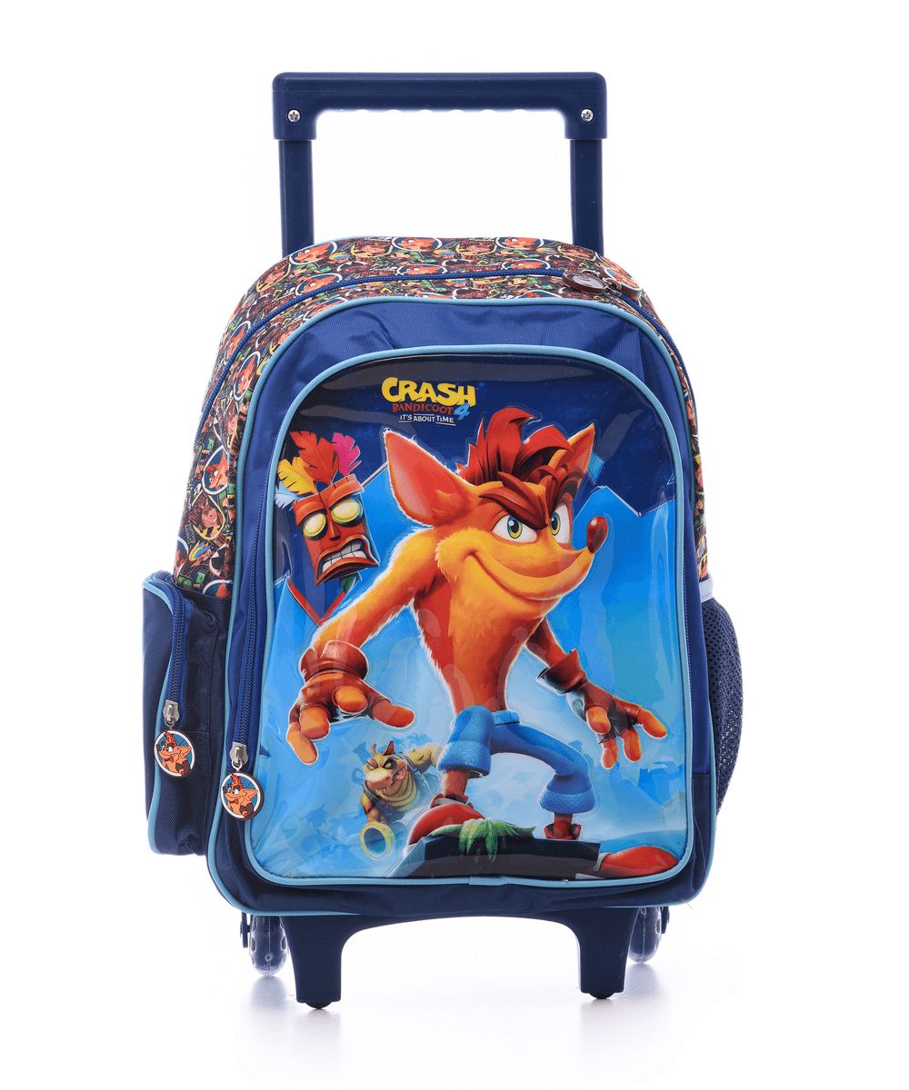 Crash Bandicoot - School Trolley Bag - Blue - 14-inch