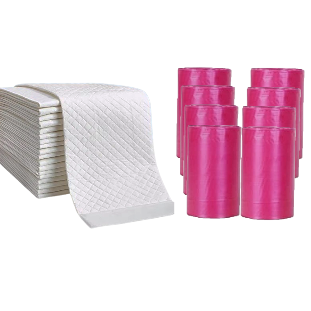 Cute 'n' Cuddle - Disposable Changing Mats And Scented Bags - White/Red - 240 Pcs
