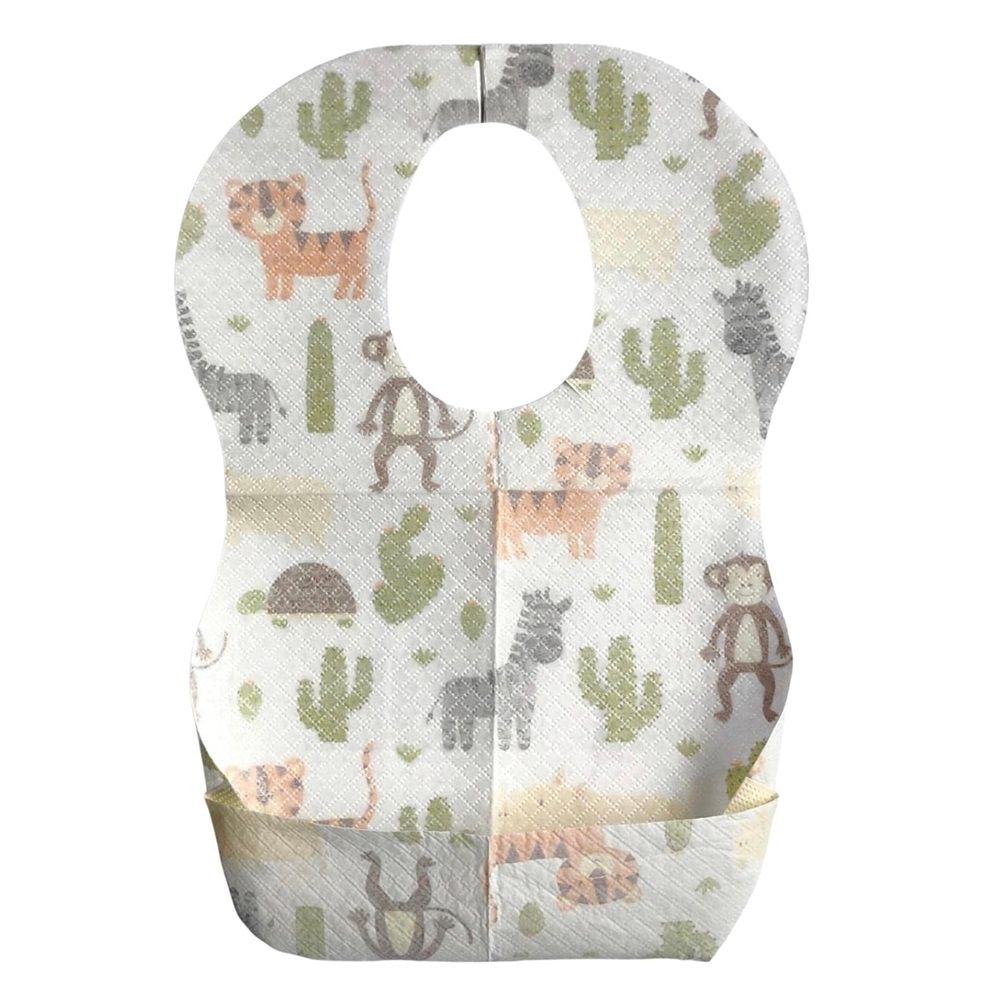 Cute 'n' Cuddle - Disposable Bibs - Animal Pattern - Pack of 50
