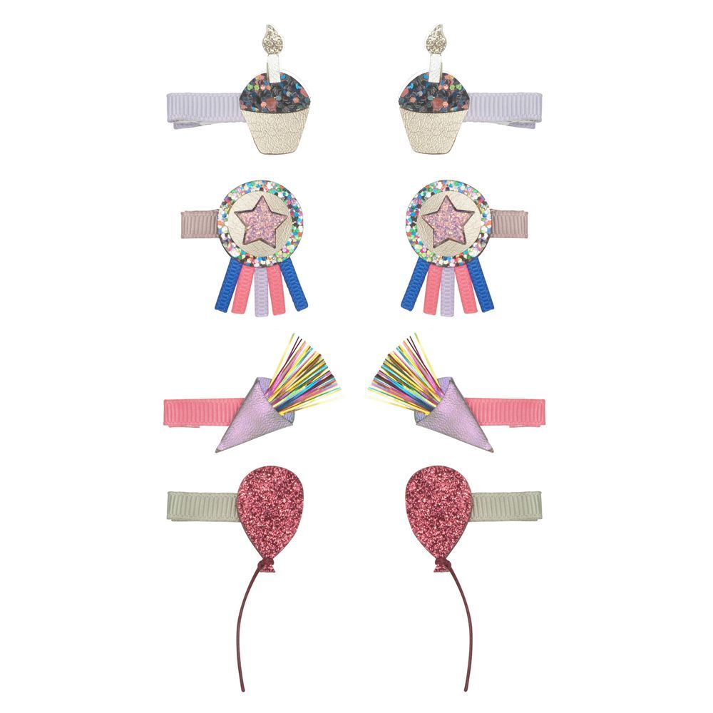Mimi & Lula - Birthday Theme Mini Hair Clips - Multicolor - 8 Pcs