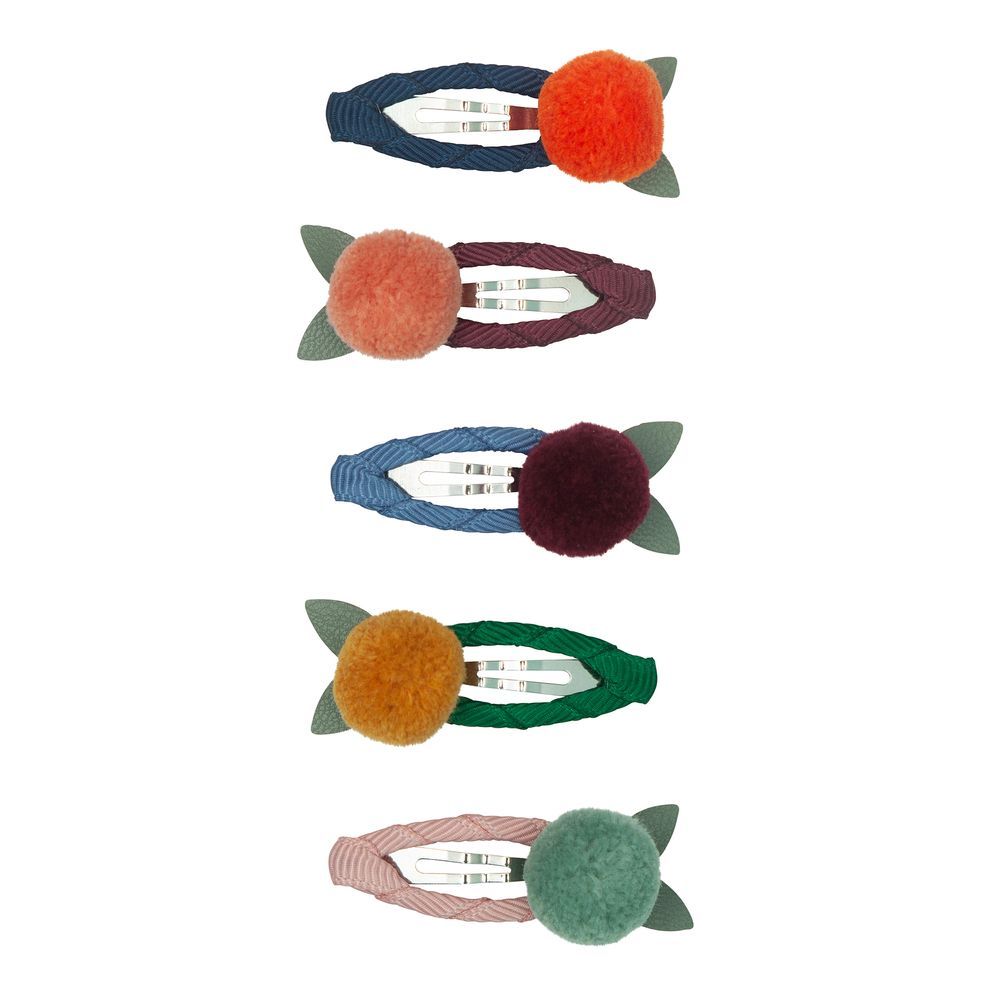 Mimi & Lula - Pom Petal Clic Clacs Hair Clip Set - Multicolor - 5 Pcs