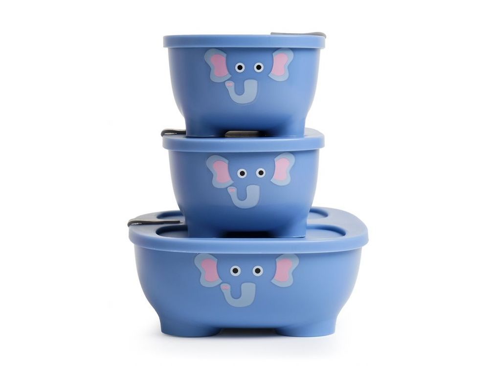 Prince Lionheart - Bentomal To-Go Food Container Set - Elephant - 3 Pcs
