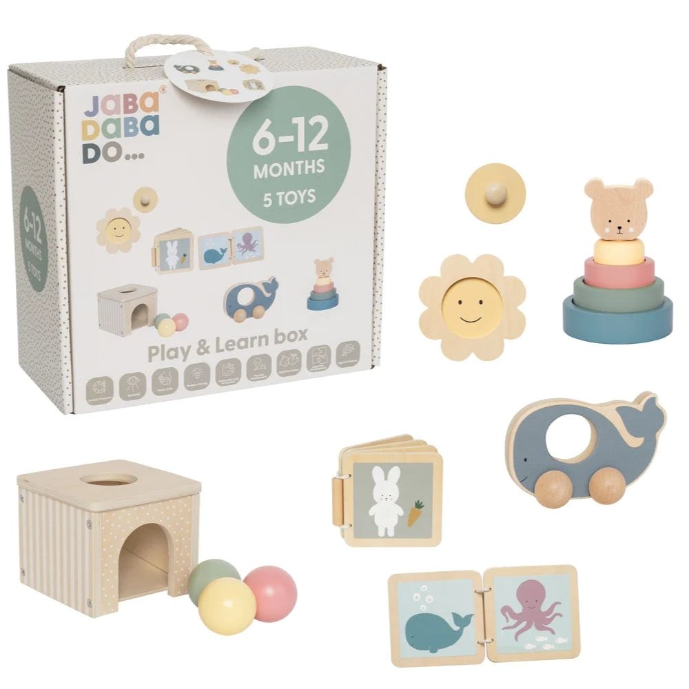 Jabadabado - Play And Learn Box Early Learning Toy Set - Multicolor - 5 Pcs