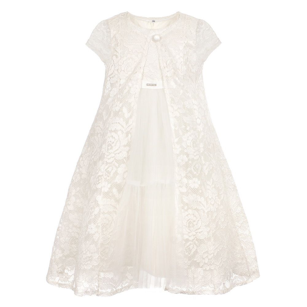 Unona  -  D'Art - Event Lace Dress Set Of 2 Pieces - Cream