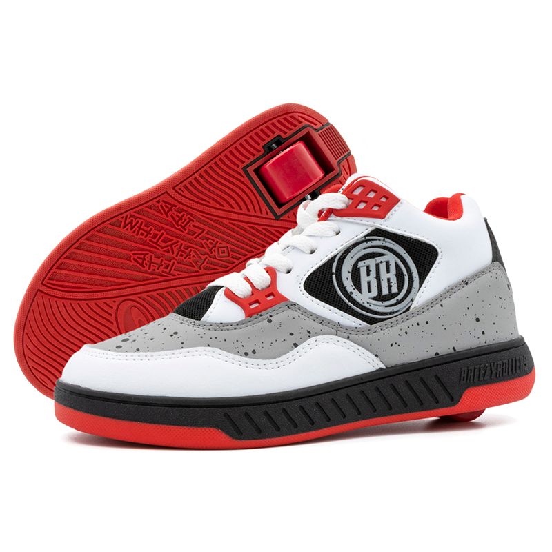 Breezy Rollers - Kids Shoes - White/Red/Grey
