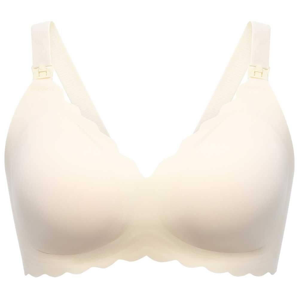 Momcozy - Seamless Support Floral Nursing Bra - Cream