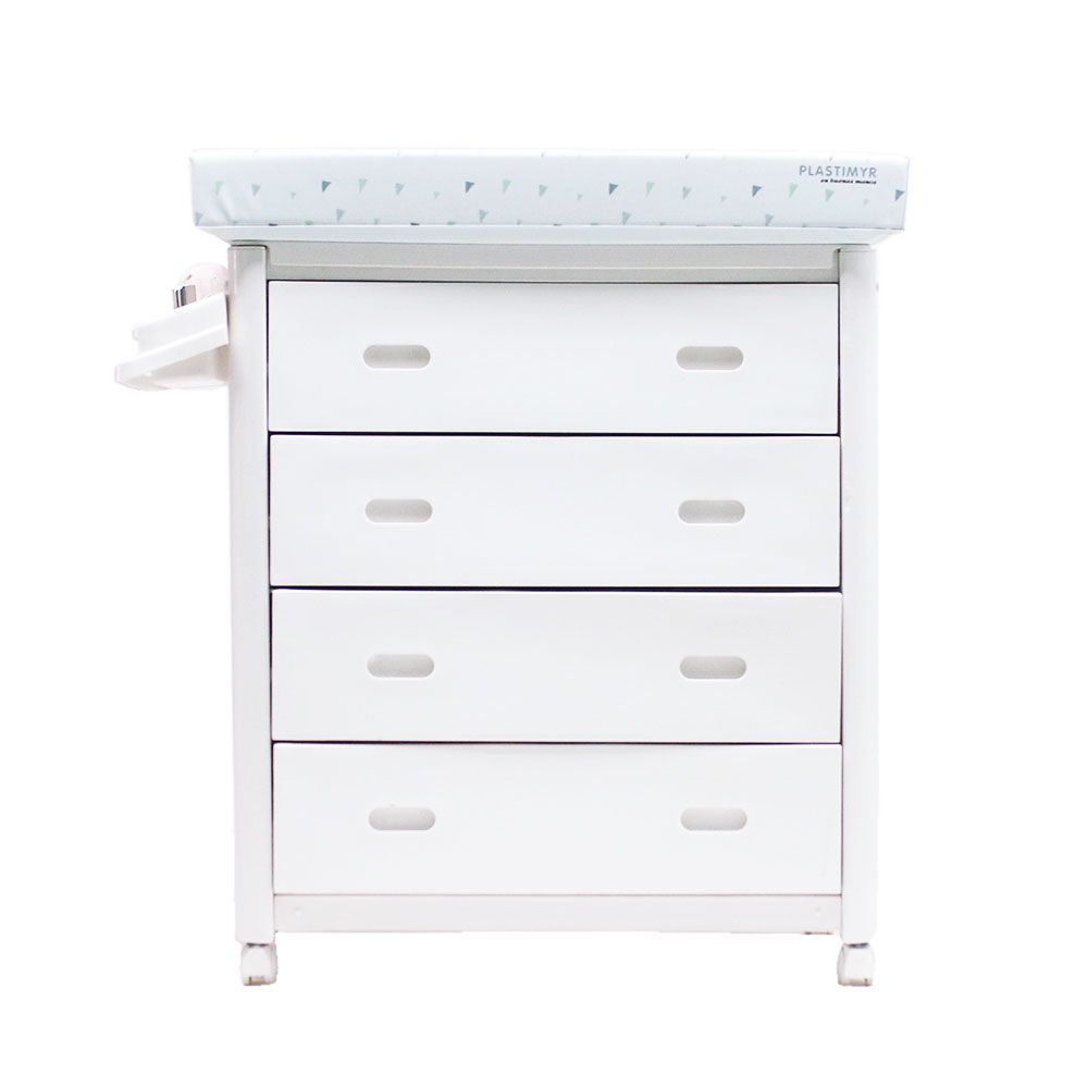 Plastimyr - Mob Baby Bathtub With White Drawers - Picas Mint Gris