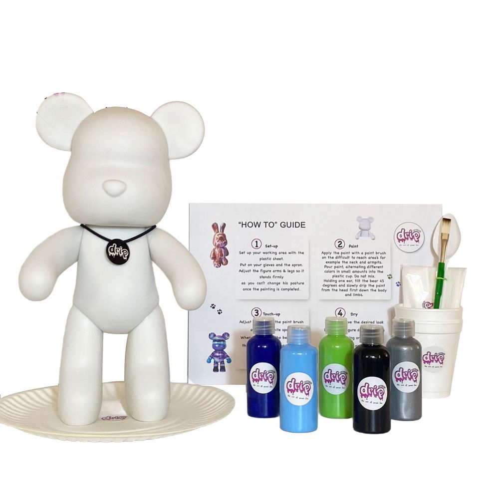 Dubai Drip Art - DIY Bear Acrylic Fluid Pouring Paint Kit - 33 cm