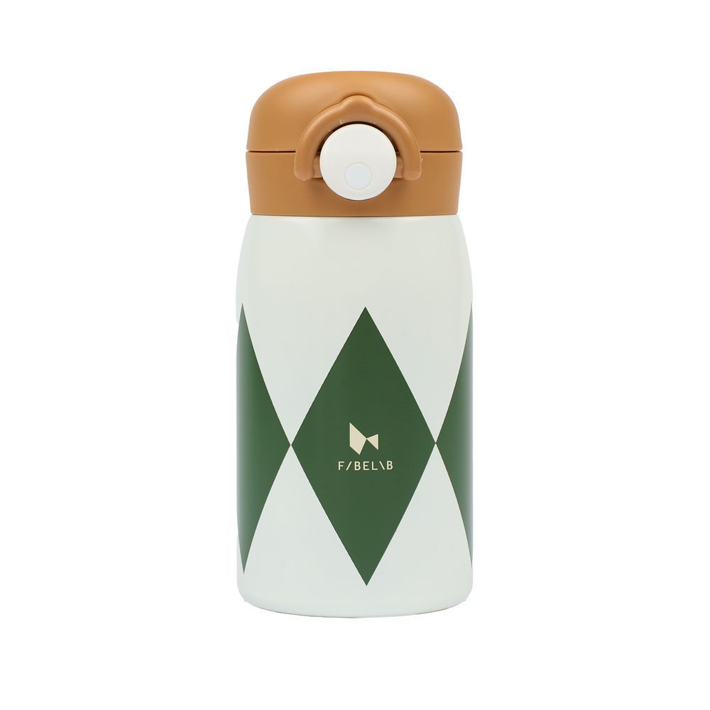 Fabelab - Harlekin Stainless Steel Water Bottle - Deep Lichen Green - 320 ml