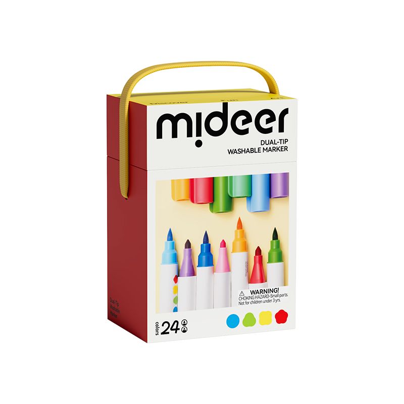 Mideer - Dual Tip Washable Markers - 24 Pcs